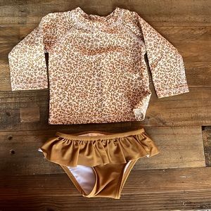 Rylee + Cru Rashguard Girls Set in Marigold